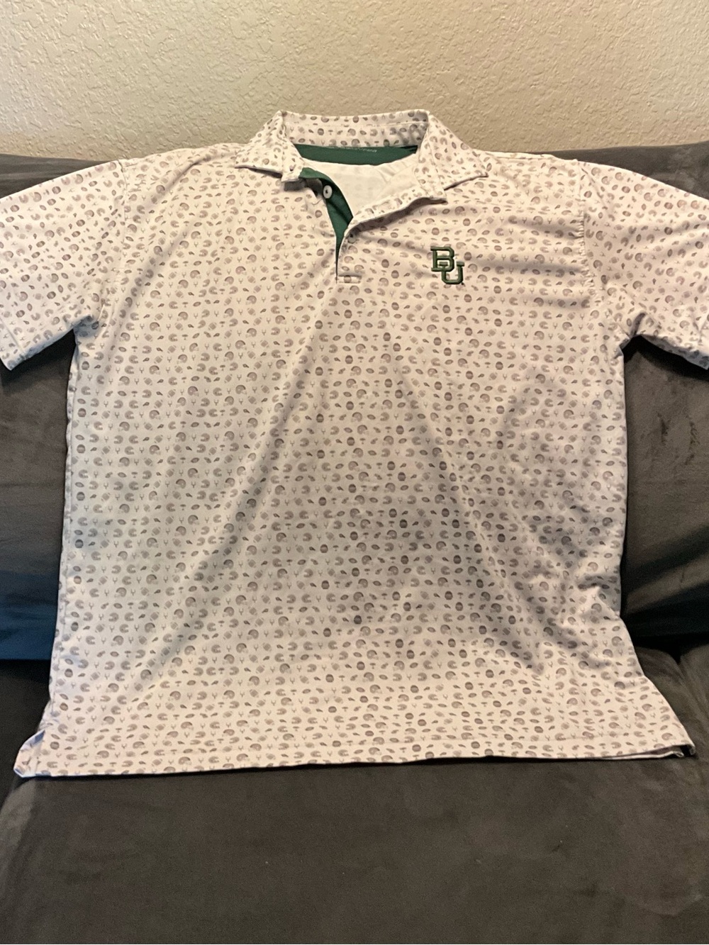 White Patterned Polo Shirt